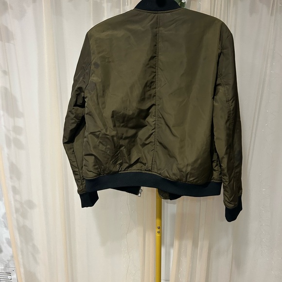 Women's Olive Bomber Jacket - Picture 3 of 4